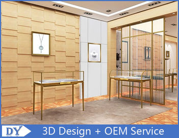 लक्जरी 3 डी डिजाइन आभूषण प्रदर्शन कैबिनेट दुकानों के लिए / ग्लास आभूषण प्रदर्शन कैबिनेट