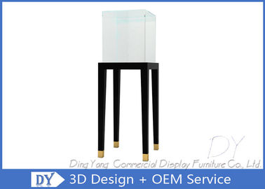 लकड़ी + कांच + एलईडी लाइट्स के साथ निः शुल्क स्टैंडिंग ग्लास आभूषण डिस्प्ले केस