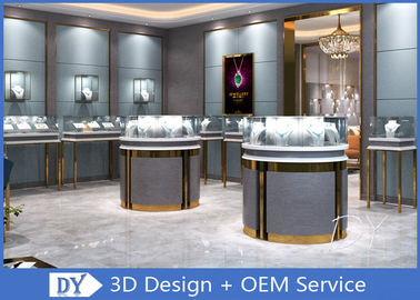 3 डी डिजाइन स्टोर ज्वैलरी डिस्प्ले केस कस्टम आकार में लोगो / ज्वैलरी स्टोर फर्नीचर