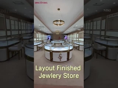 आभूषण प्रदर्शनी के लिए सफेद पेंटिंग रंग लॉक करने योग्य ग्लास डिस्प्ले केस